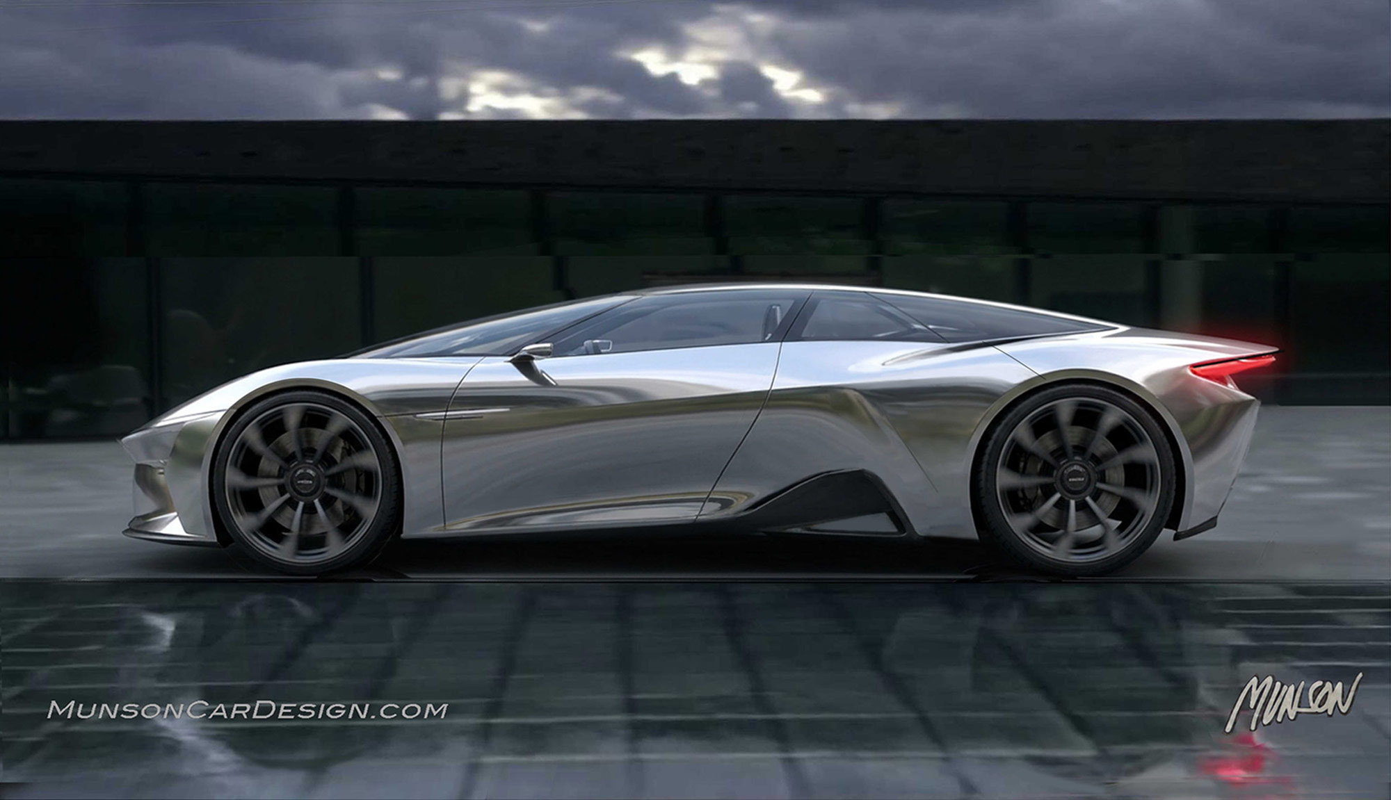 Mid-engine concept side view using Adobe Photoshop and Vizcom.ai