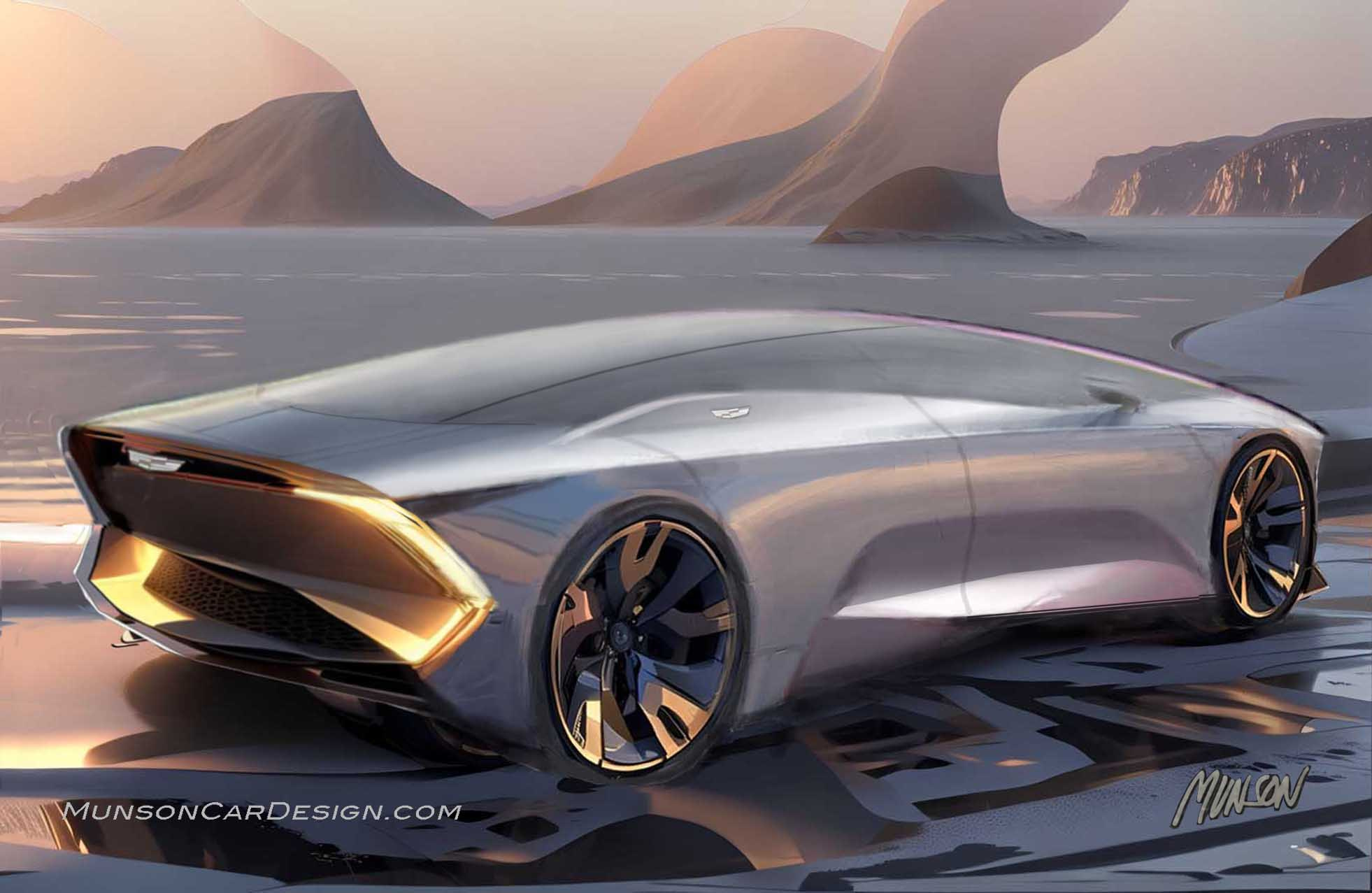 Cadillac exterior sedan concept using Photoshop