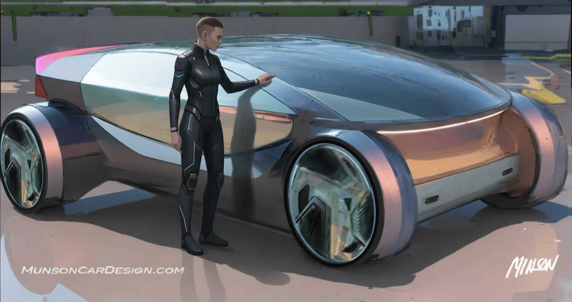 Future Concept with woman