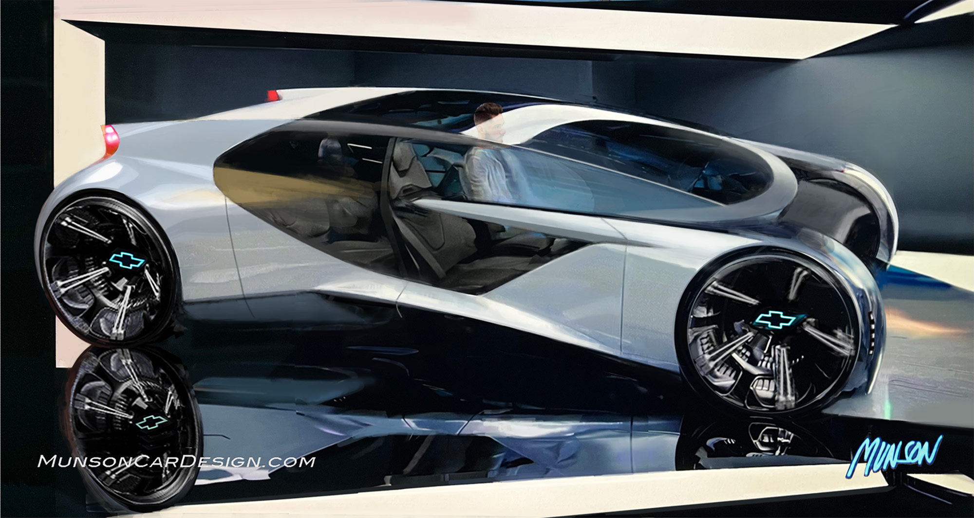 Chevrolet Envision front 3/4 exterior concept car using Adobe Photoshop, Vizcom.ai and ChatGPT Sora