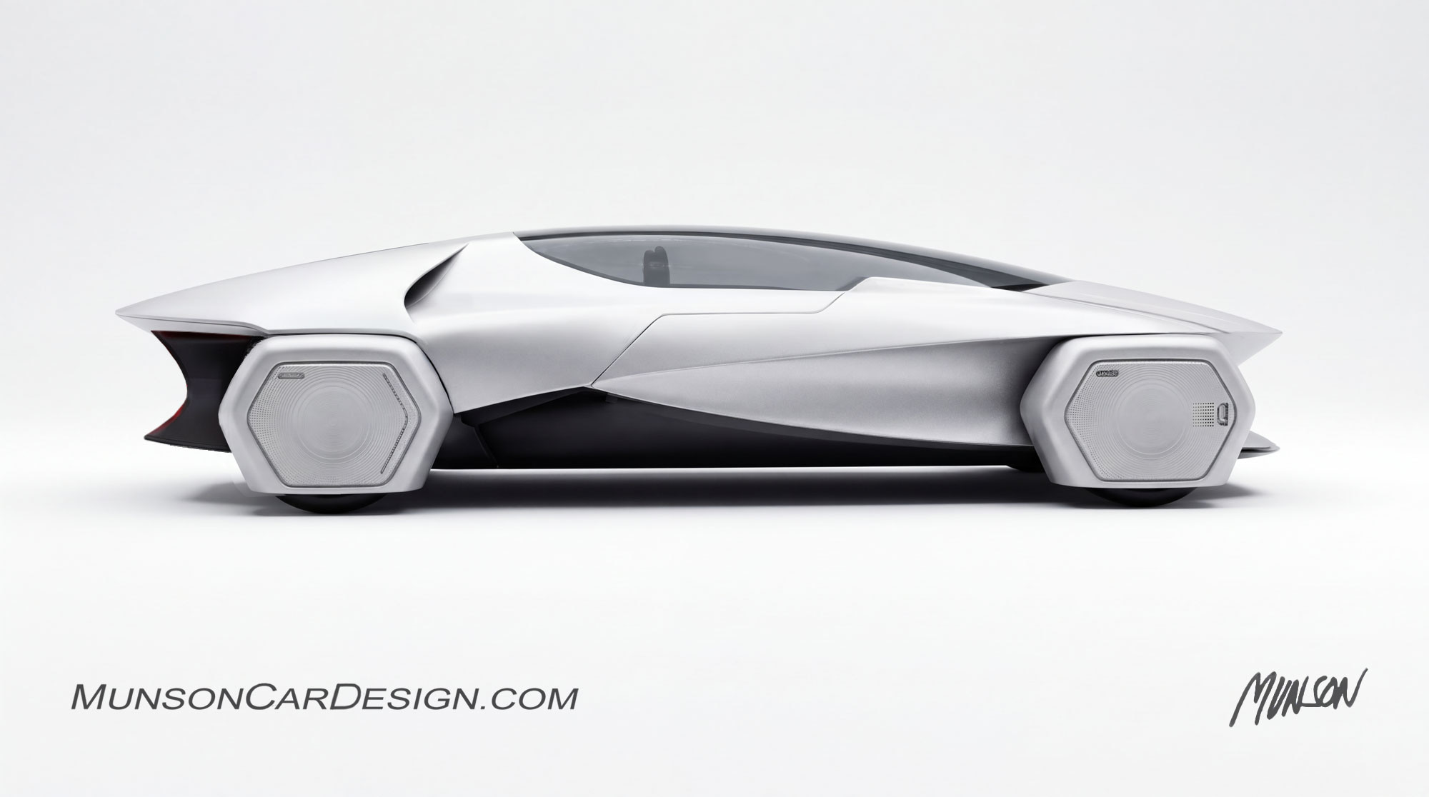 Futuristic exterior concept car using Adobe Photoshop Elements and Vizcom