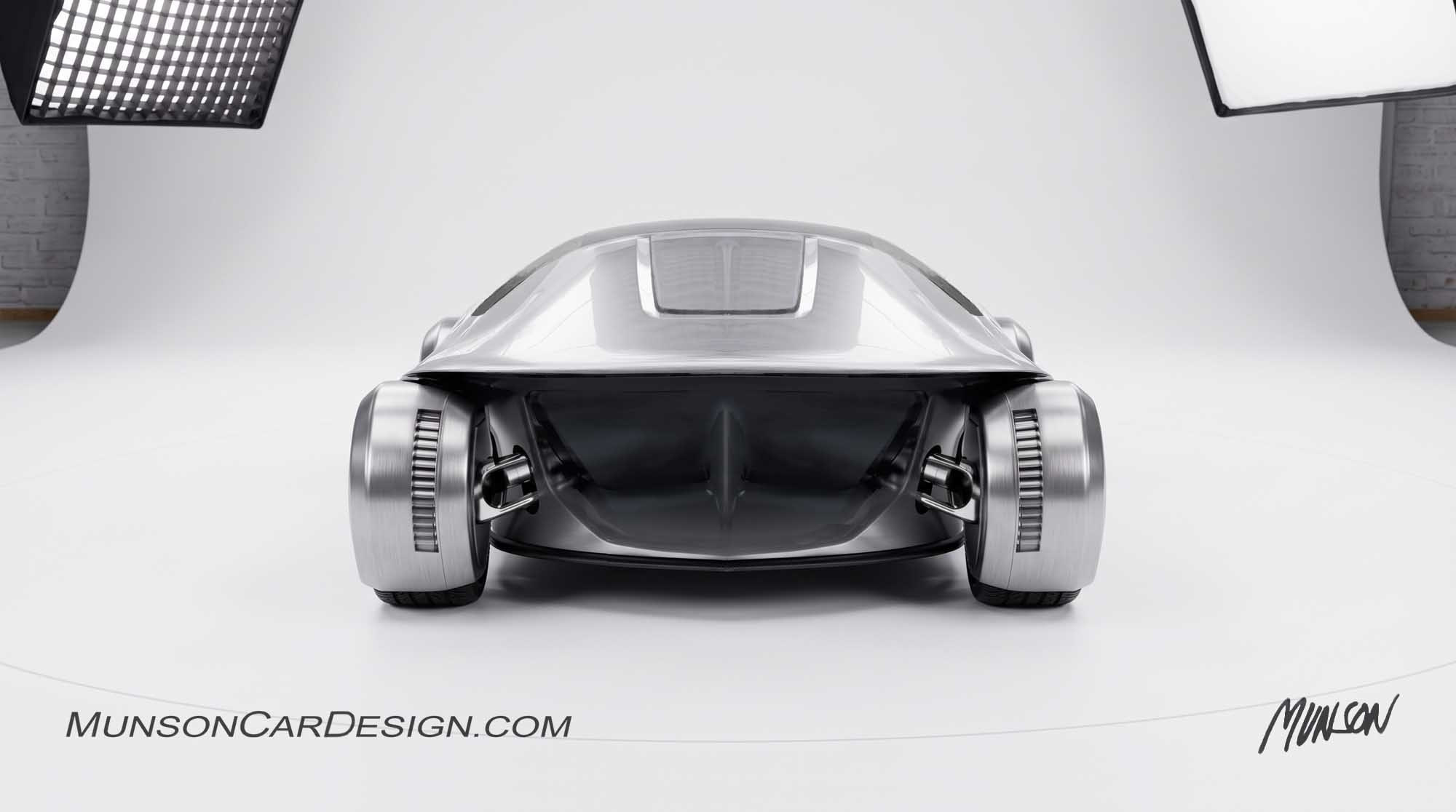 Futuristic exterior concept car using Adobe Photoshop Elements and Vizcom