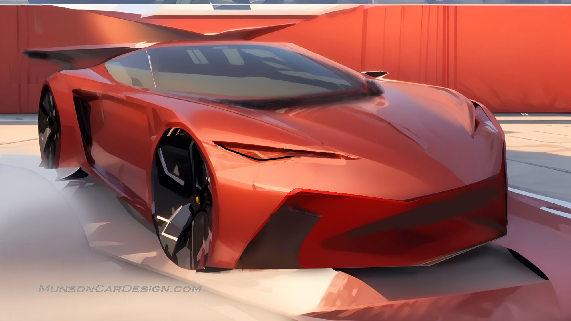 Chevrolet Mid-Engine Corvette concept front 3/4 view using Vizcom.ai