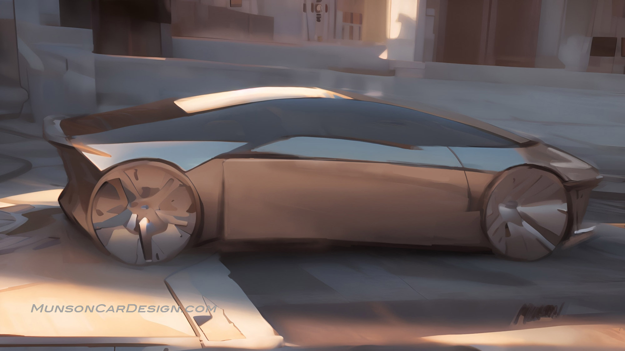 Chevrolet One-box sedan side view concept using Vizcom.ai