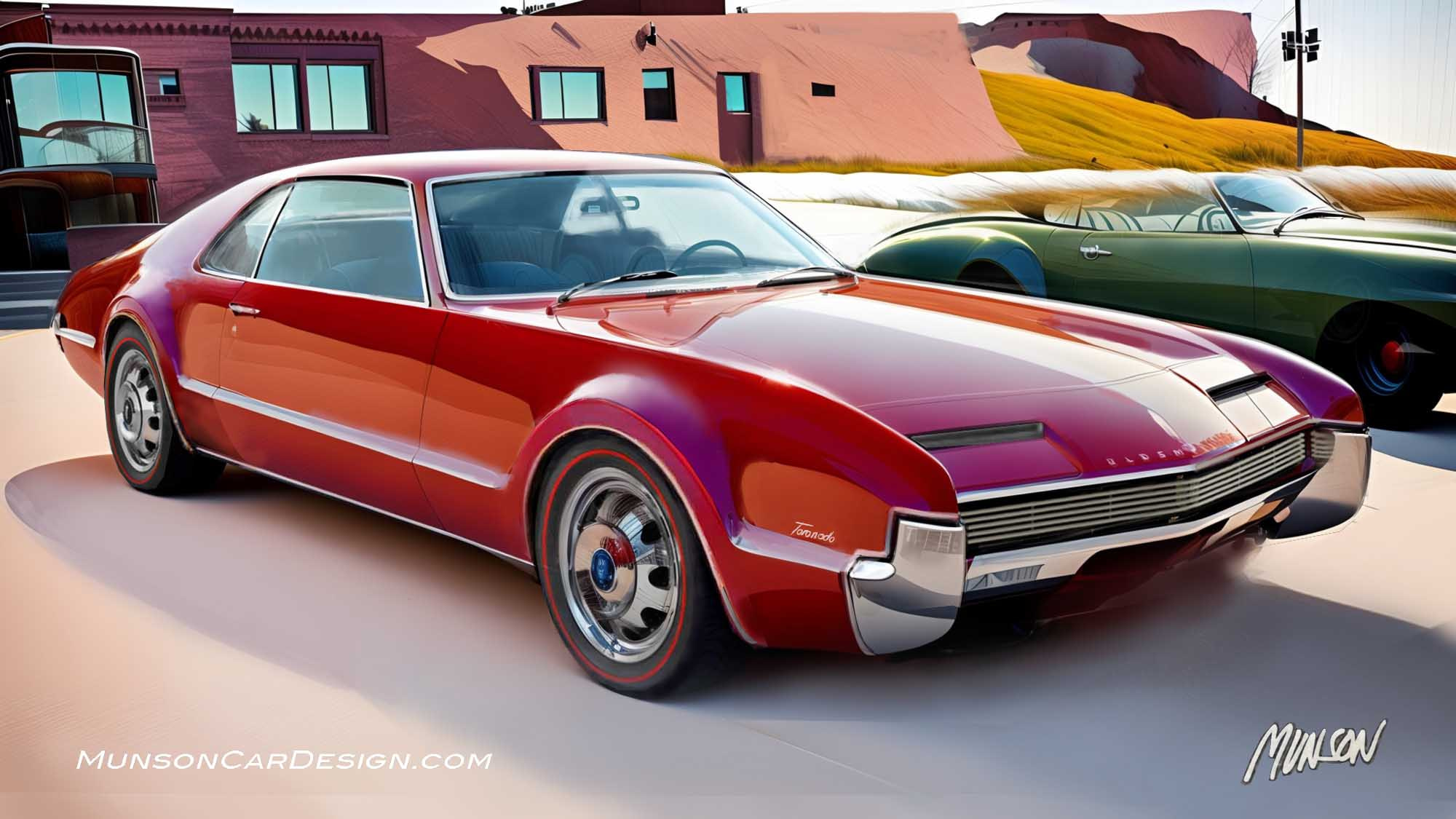 1966 Oldsmobile Toronado front 3/4 using Adobe Photoshop and Vizcom.ai