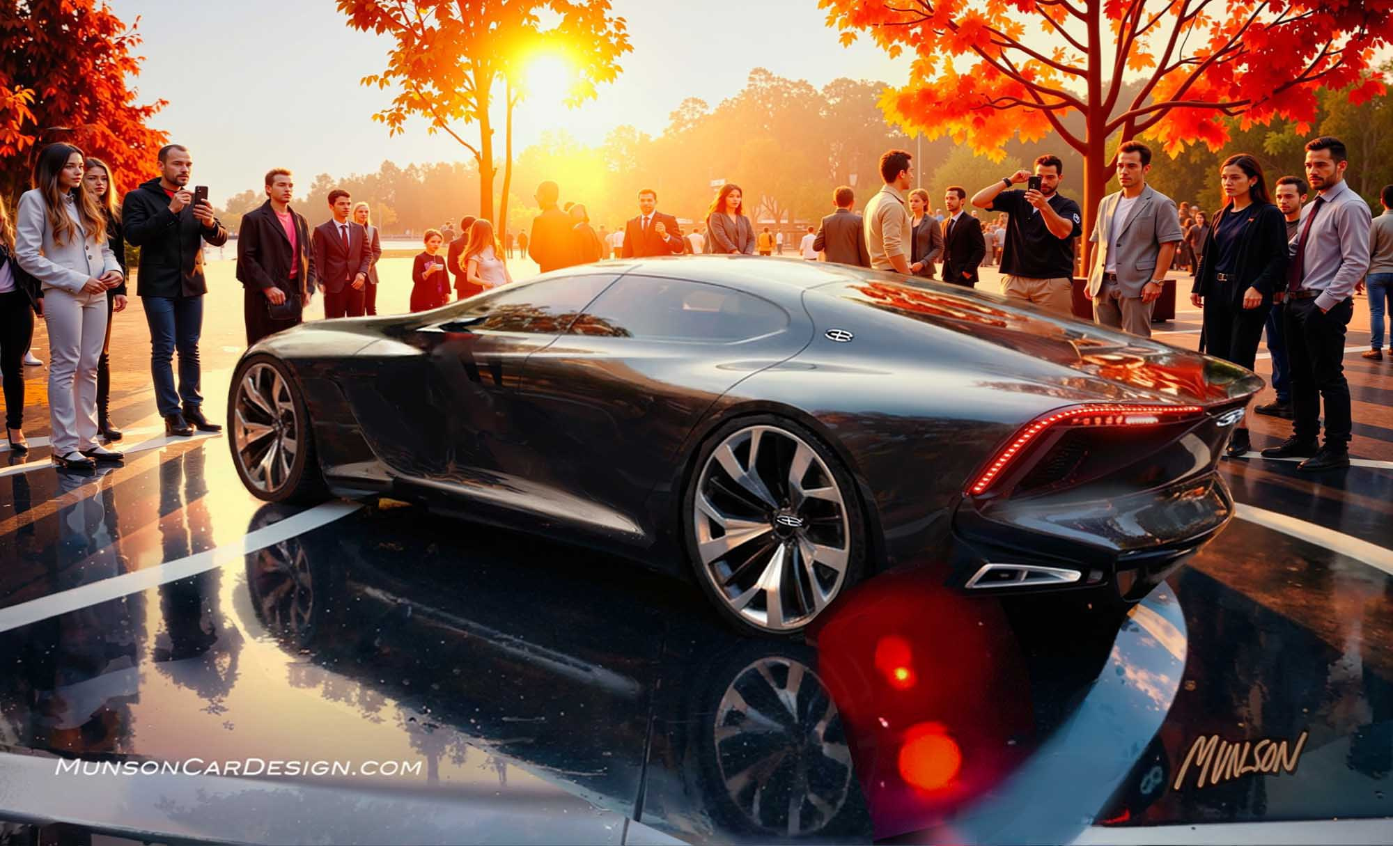 Bugatti Royale concept rear 3/4 view using Adobe Photoshop and Vizcom.ai