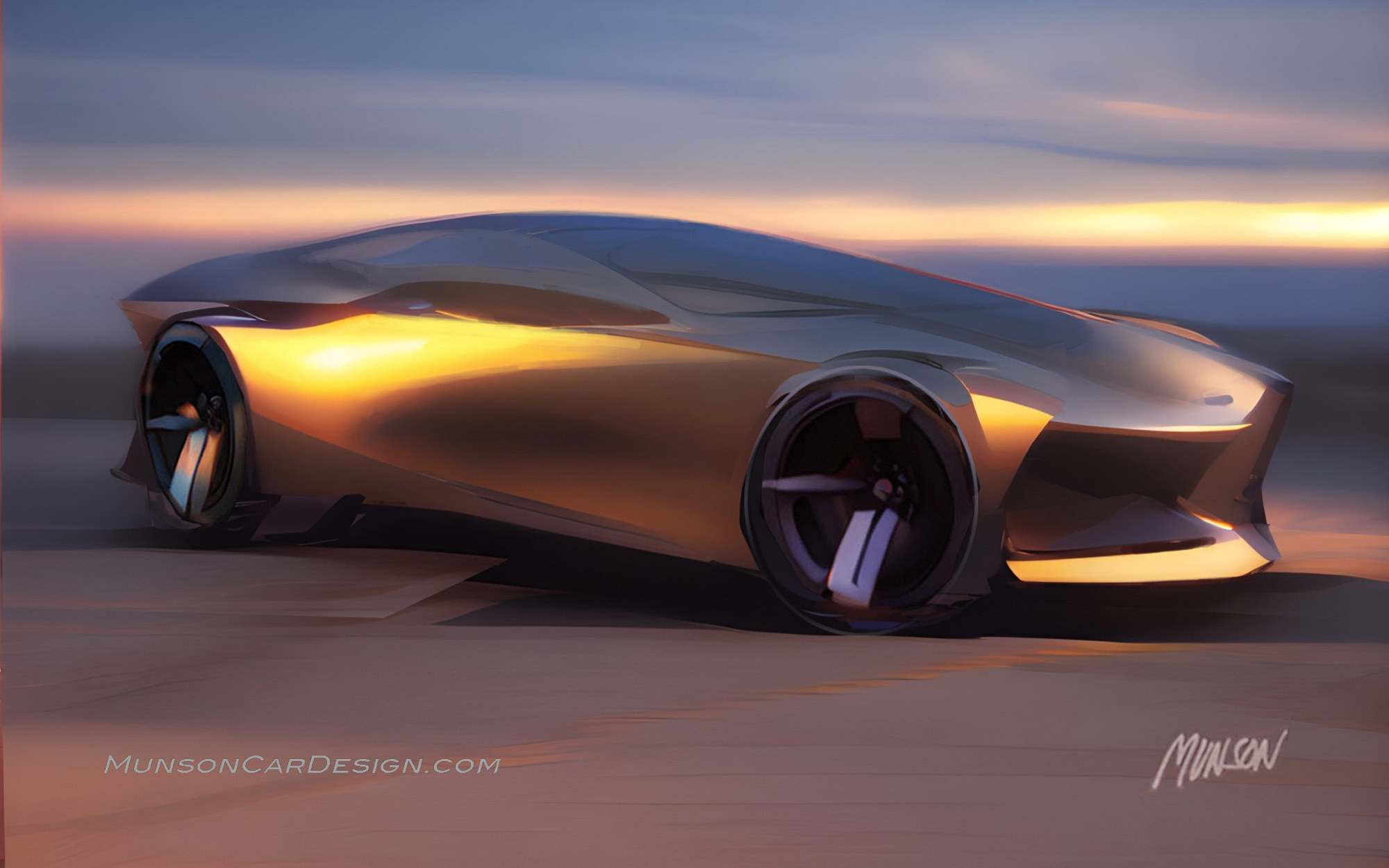 Cadillac mid-engine side and front 3/4 exterior concept using Vizcom.ai