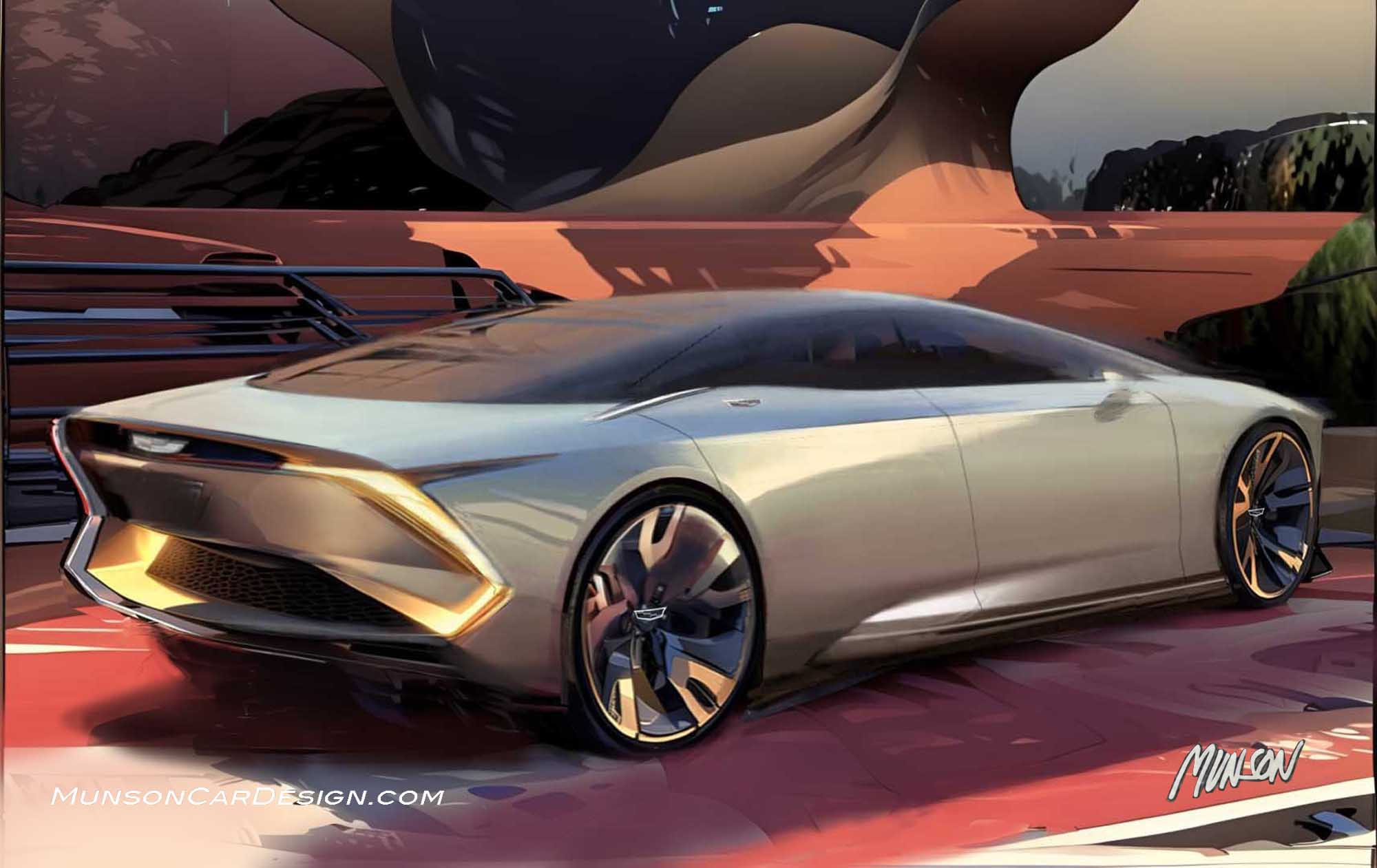 Cadillac exterior sedan concept using Photoshop and Vizcom.ai