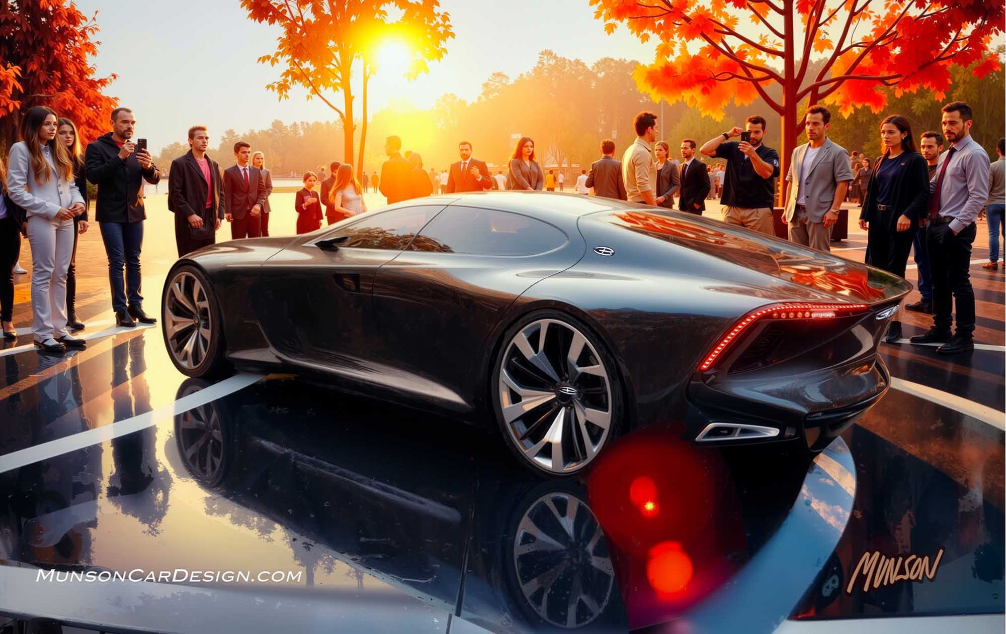 Bugatti Royale concept rear 3/4 view using Adobe Photoshop and Vizcom.ai