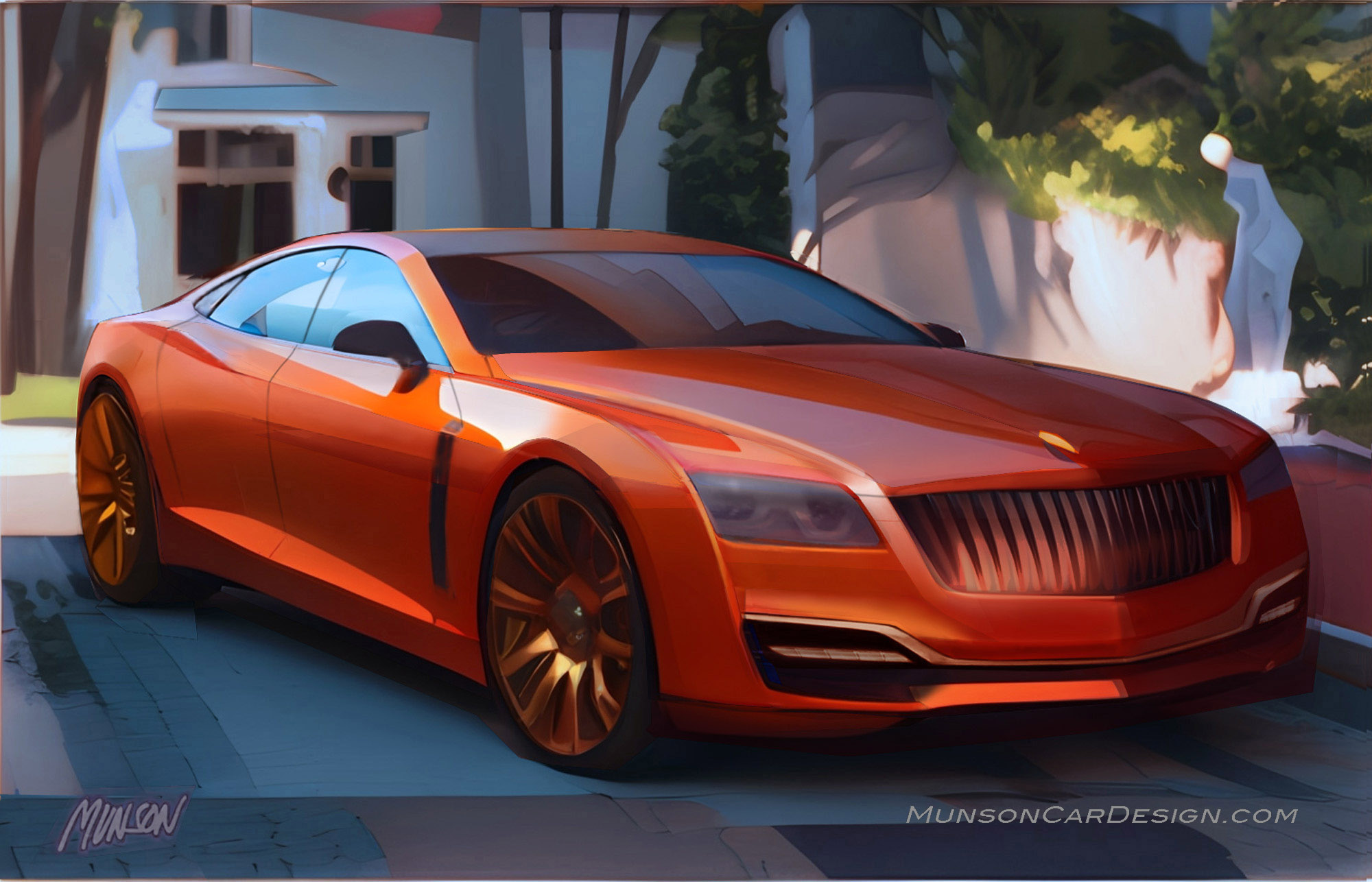 Pierce-Arrow sedan front 3/4 exterior concept created with Photoshop and Vizcom.ai