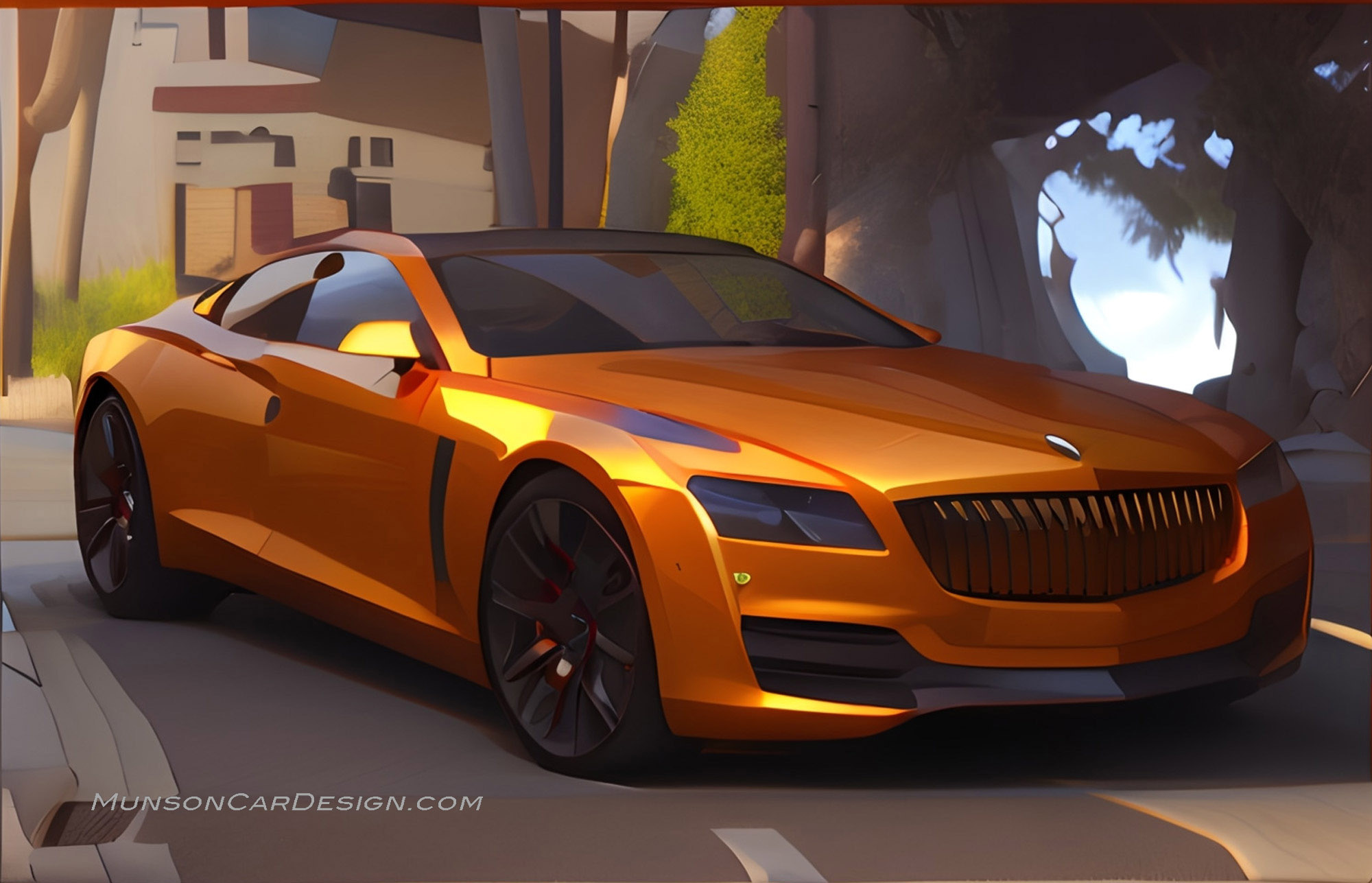 Pierce-Arrow sedan front 3/4 exterior concept created with vizcom.ai