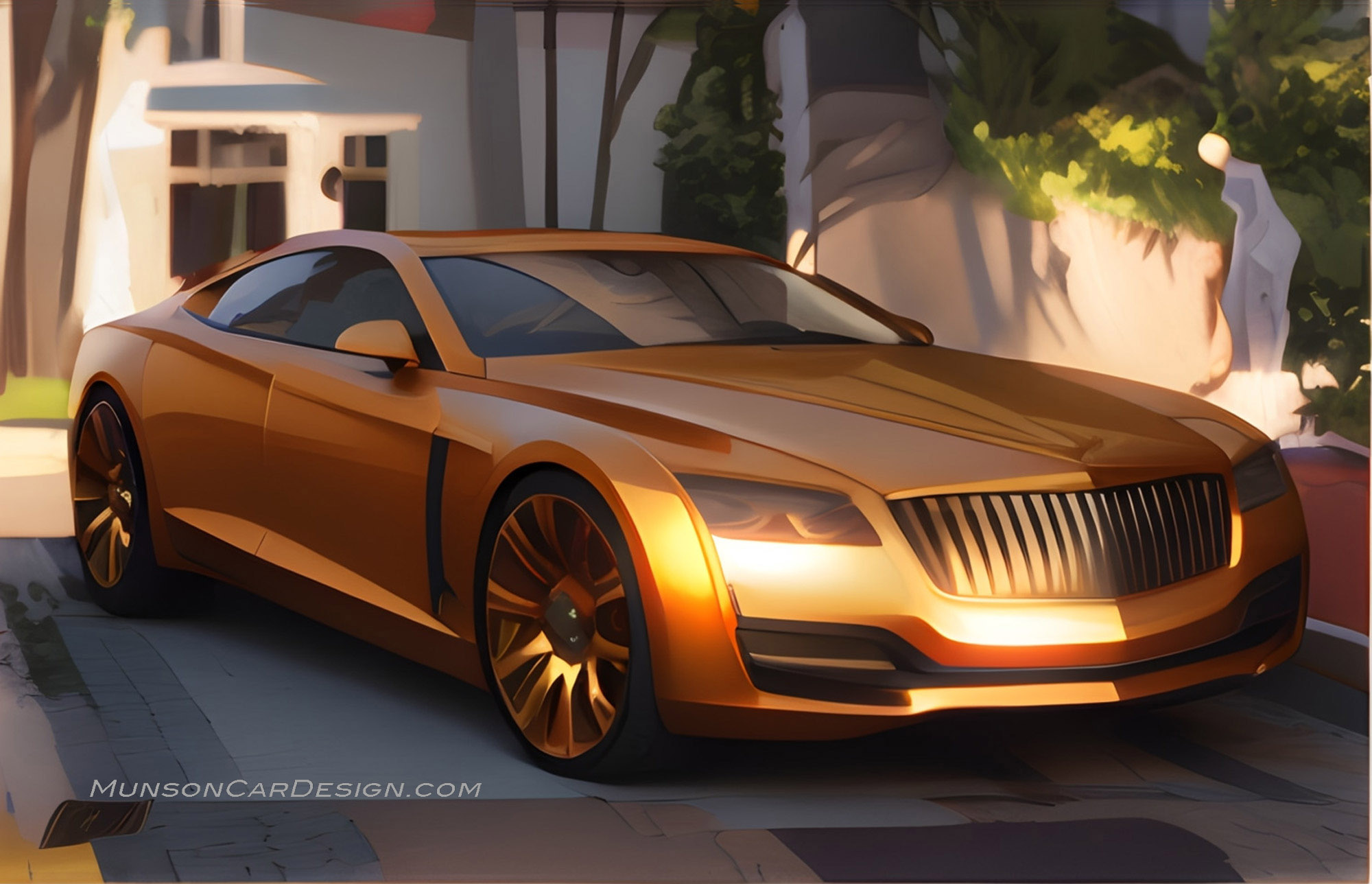Pierce-Arrow sedan front 3/4 exterior concept created with vizcom.ai