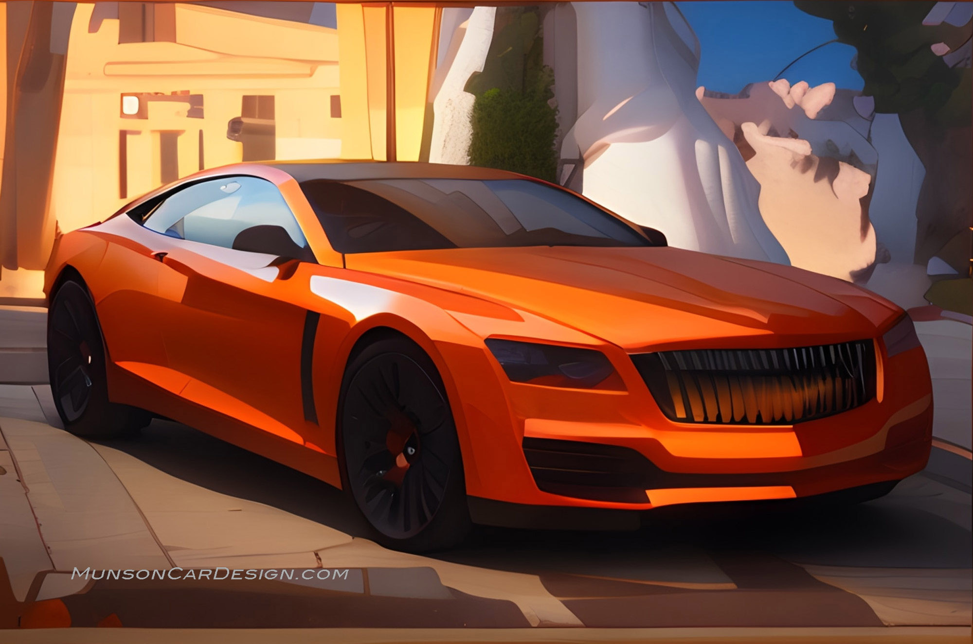 Pierce-Arrow sedan front 3/4 exterior concept created with vizcom.ai