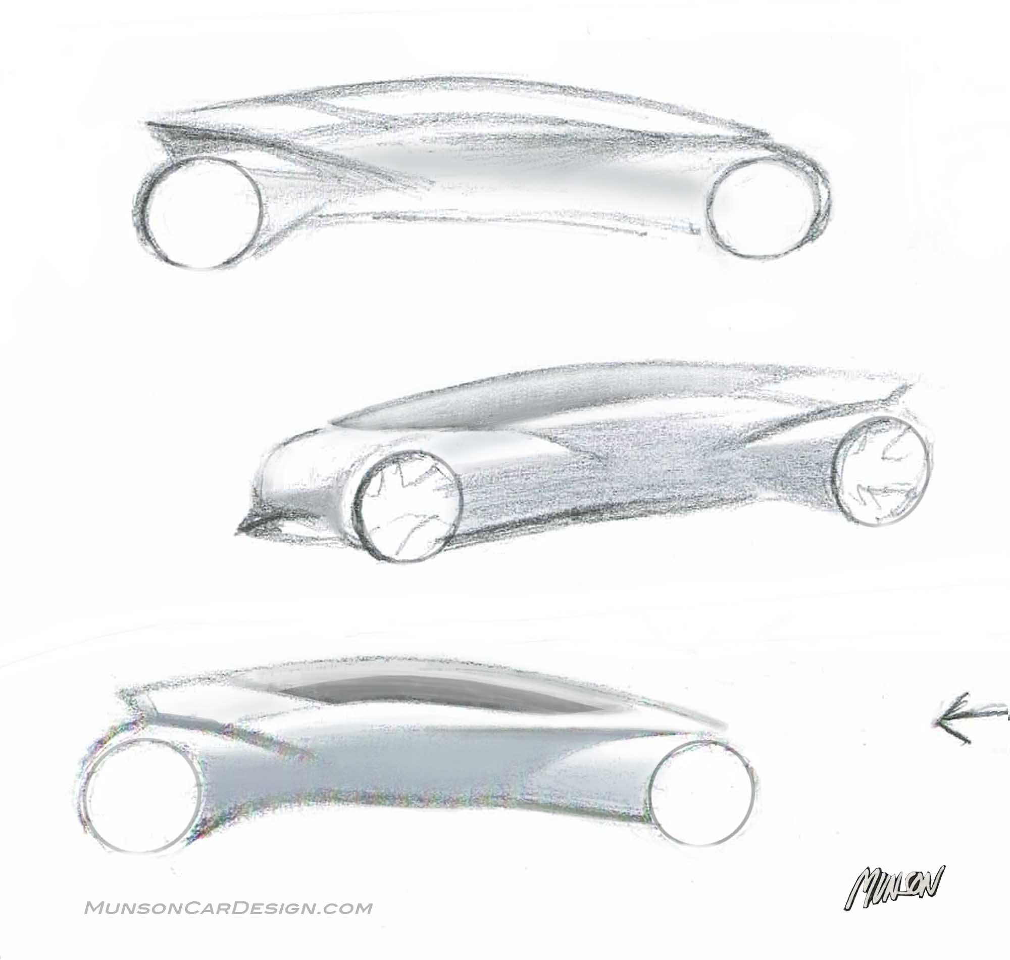 Original pencil sketches of Chevrolet Future Vision