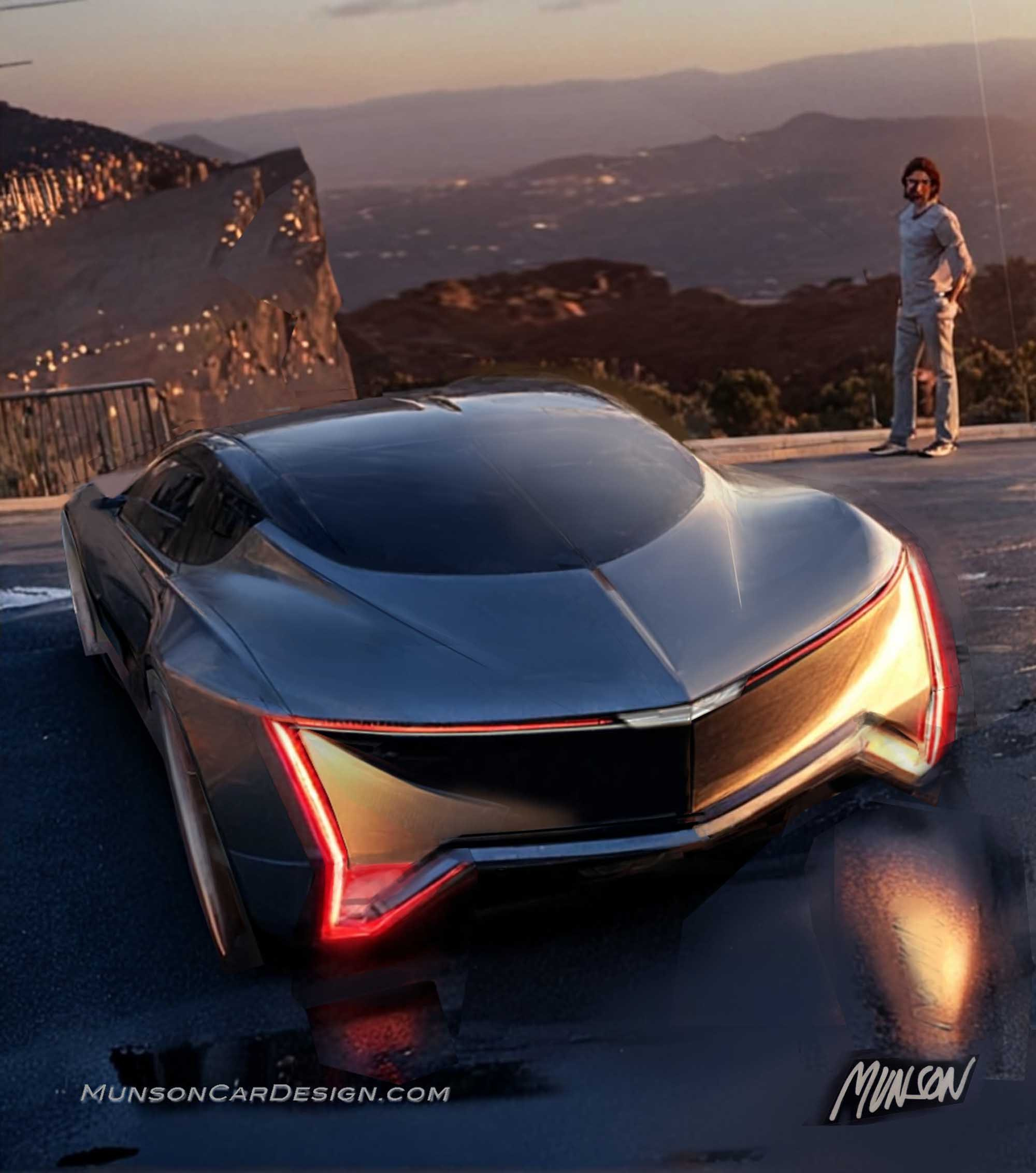 Cadillac Touring Sedan rear 3/4 concept using Photoshop and Vizcom.ai