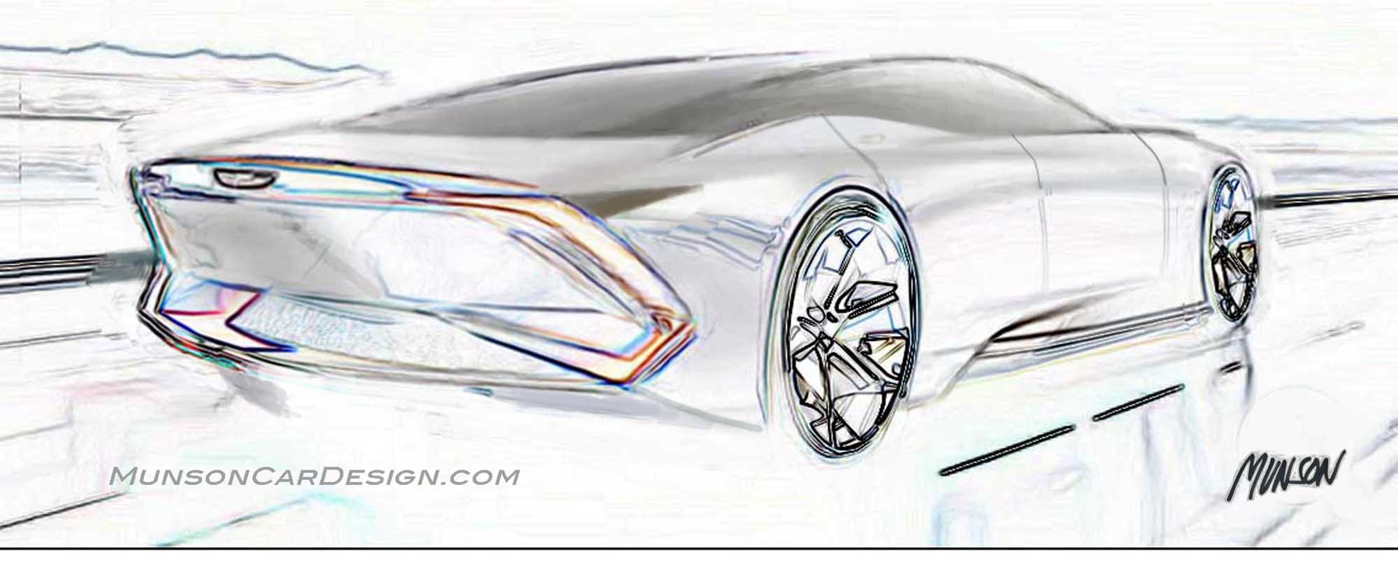 Cadillac exterior sedan concept using Photoshop