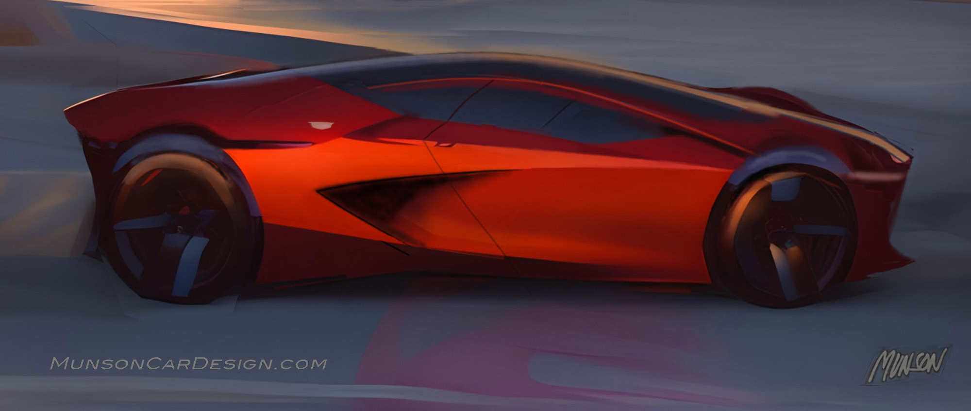 Cadillac mid-engine side exterior concept using Vizcom.ai