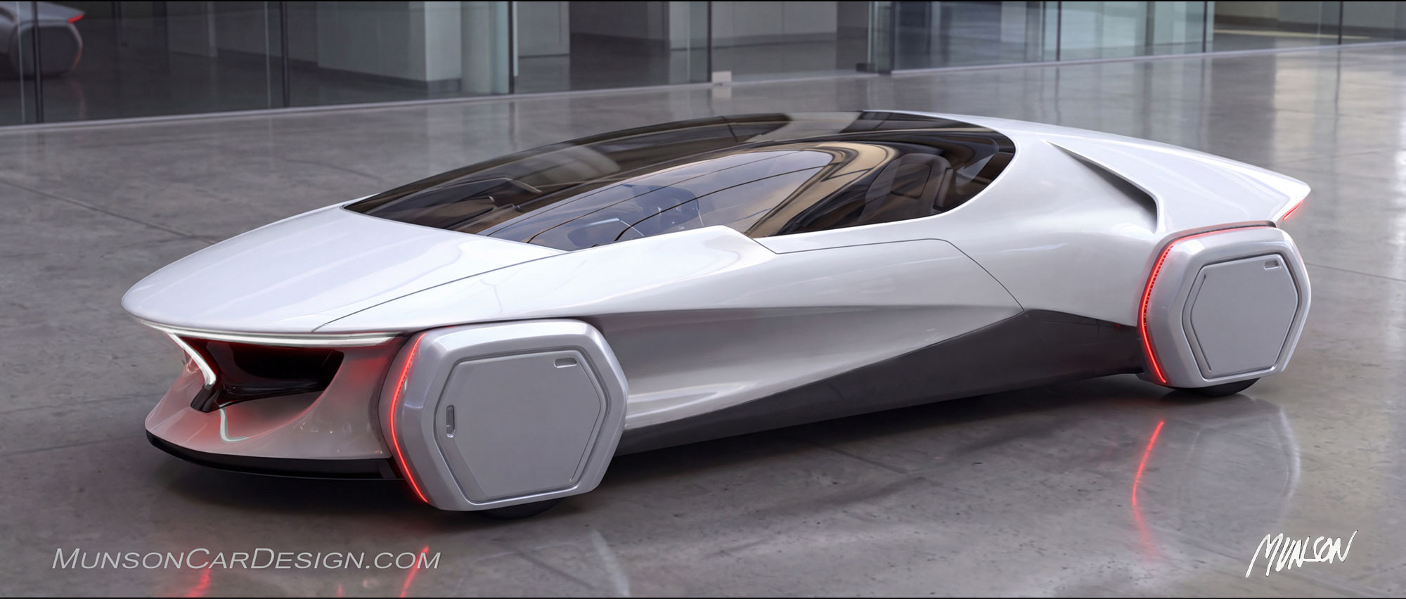 Futuristic exterior concept car using Adobe Photoshop Elements and Vizcom