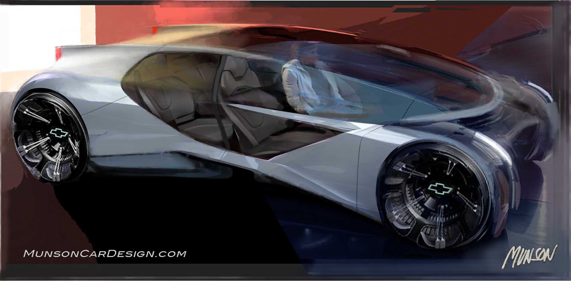 Chevrolet Envision rendering using Adobe Photoshop