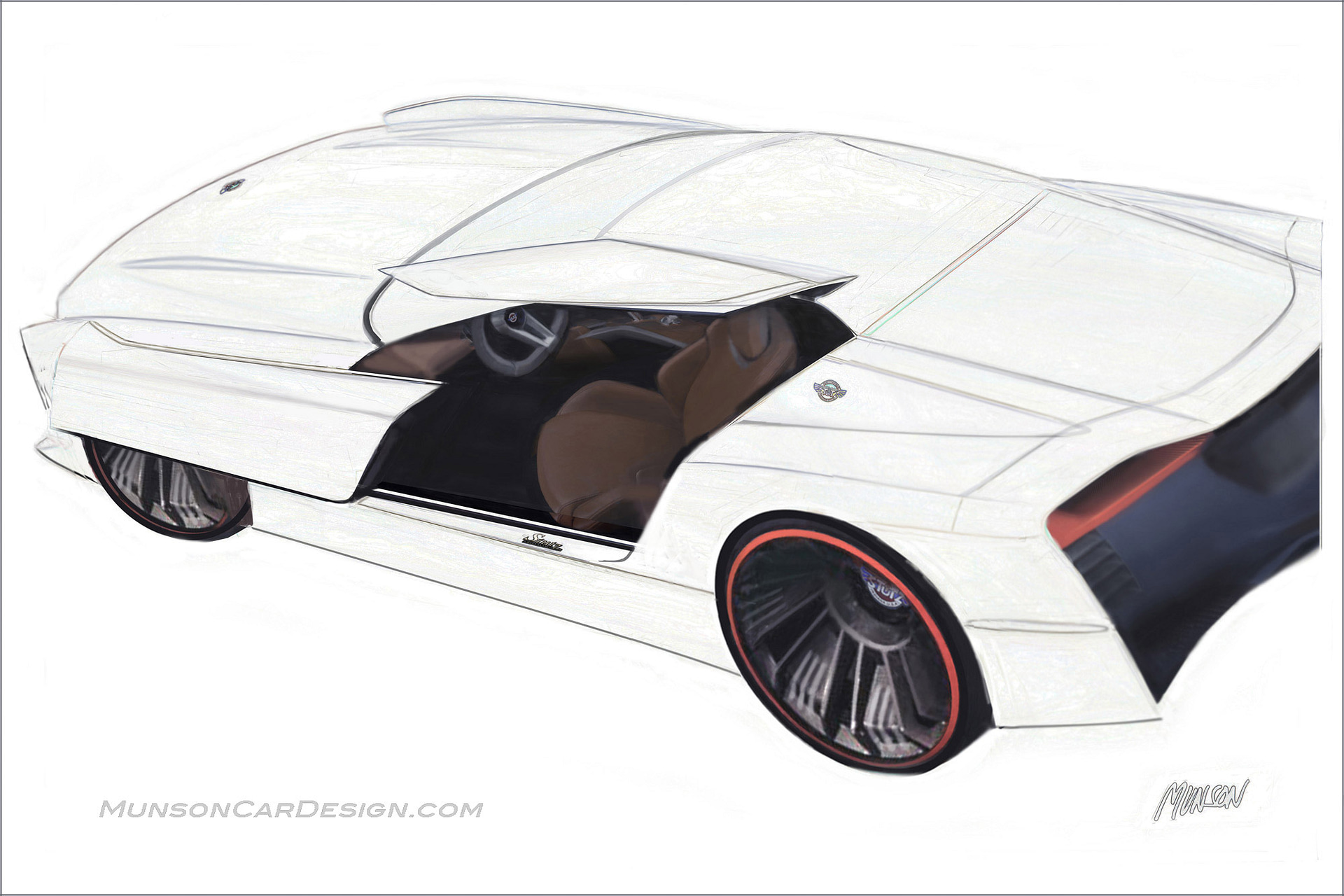 Cadillac coupe exterior concept line drawing