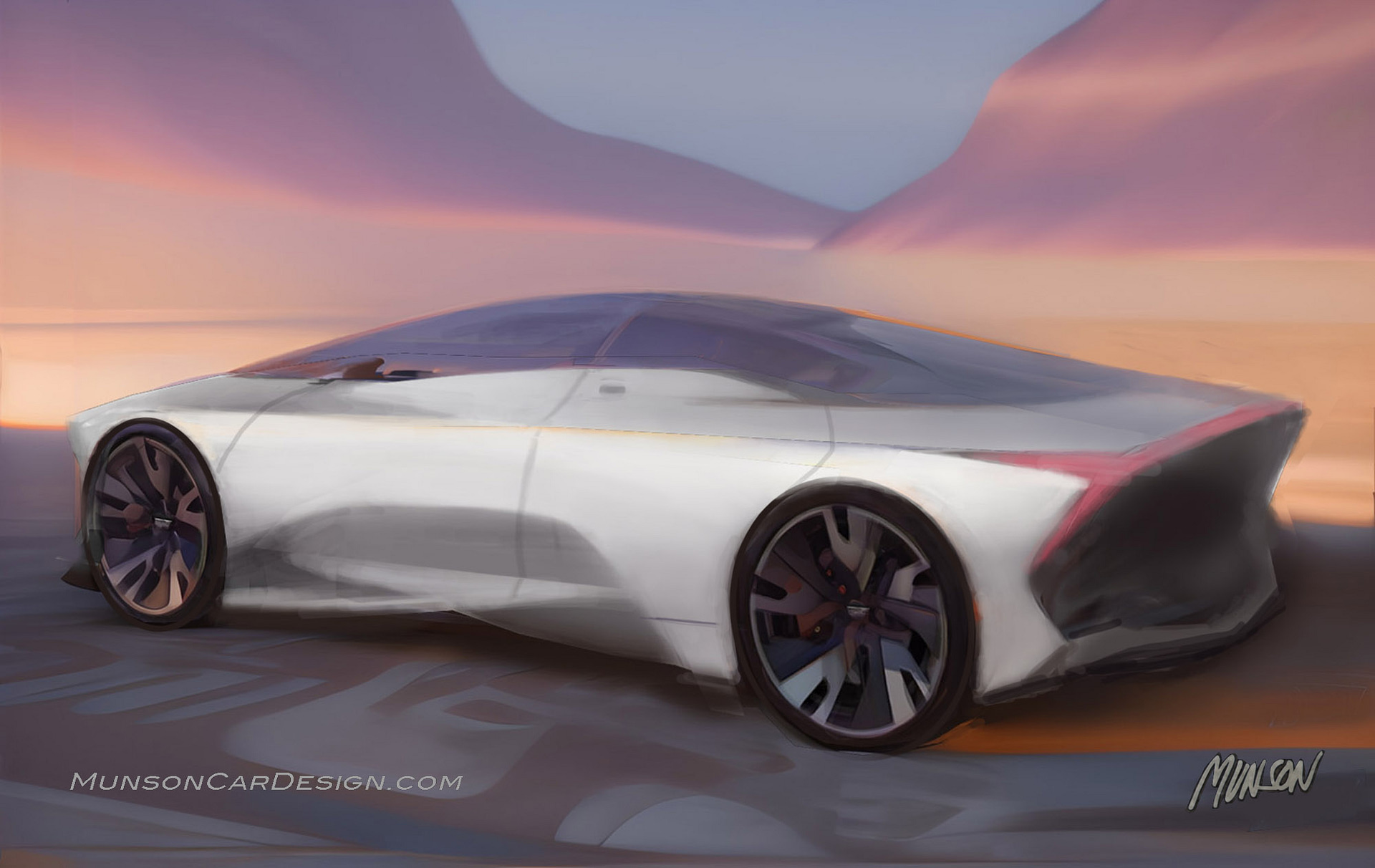 Cadillac exterior sedan concept using Photoshop