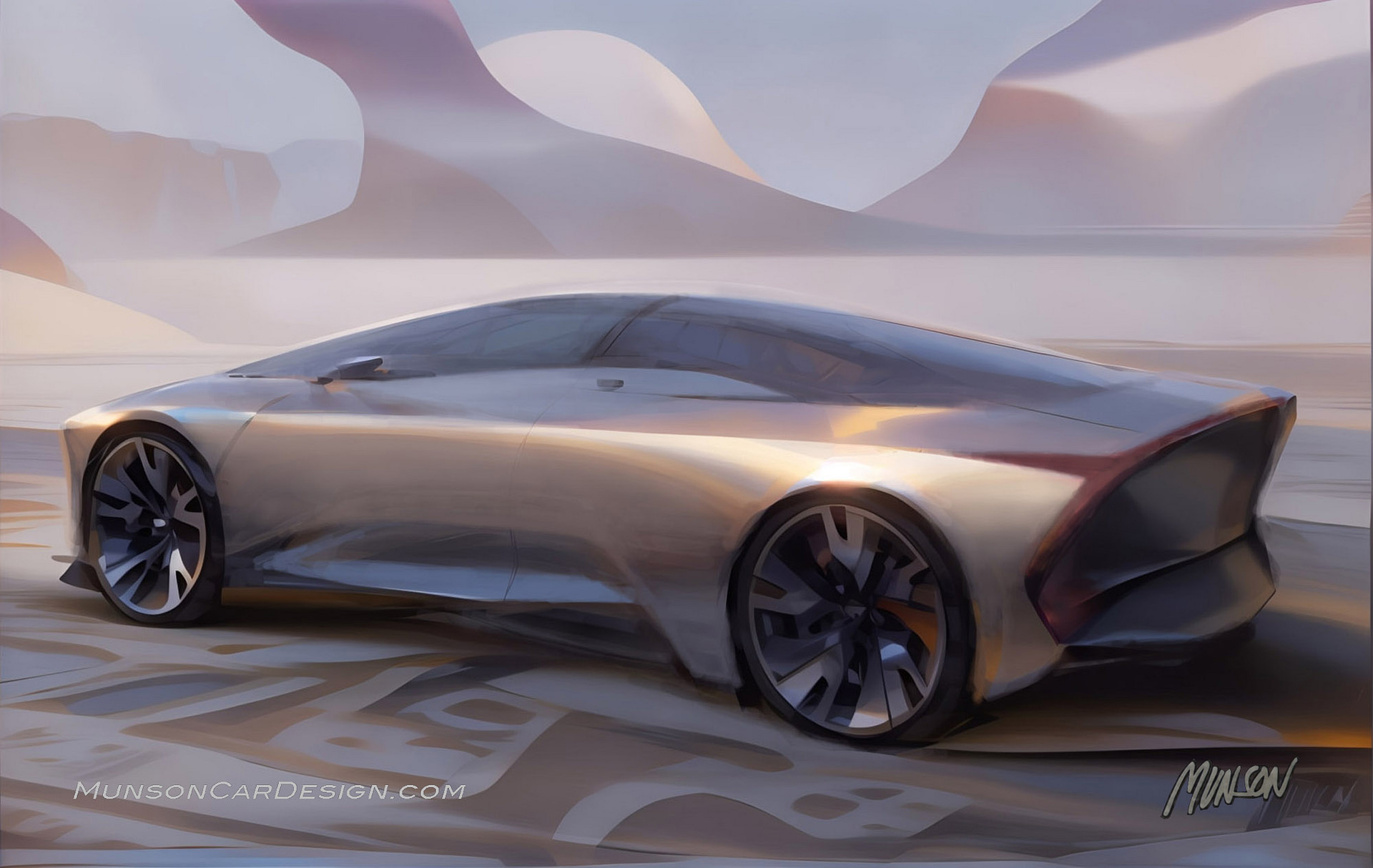 Cadillac exterior sedan concept using Photoshop and Vizcom.ai