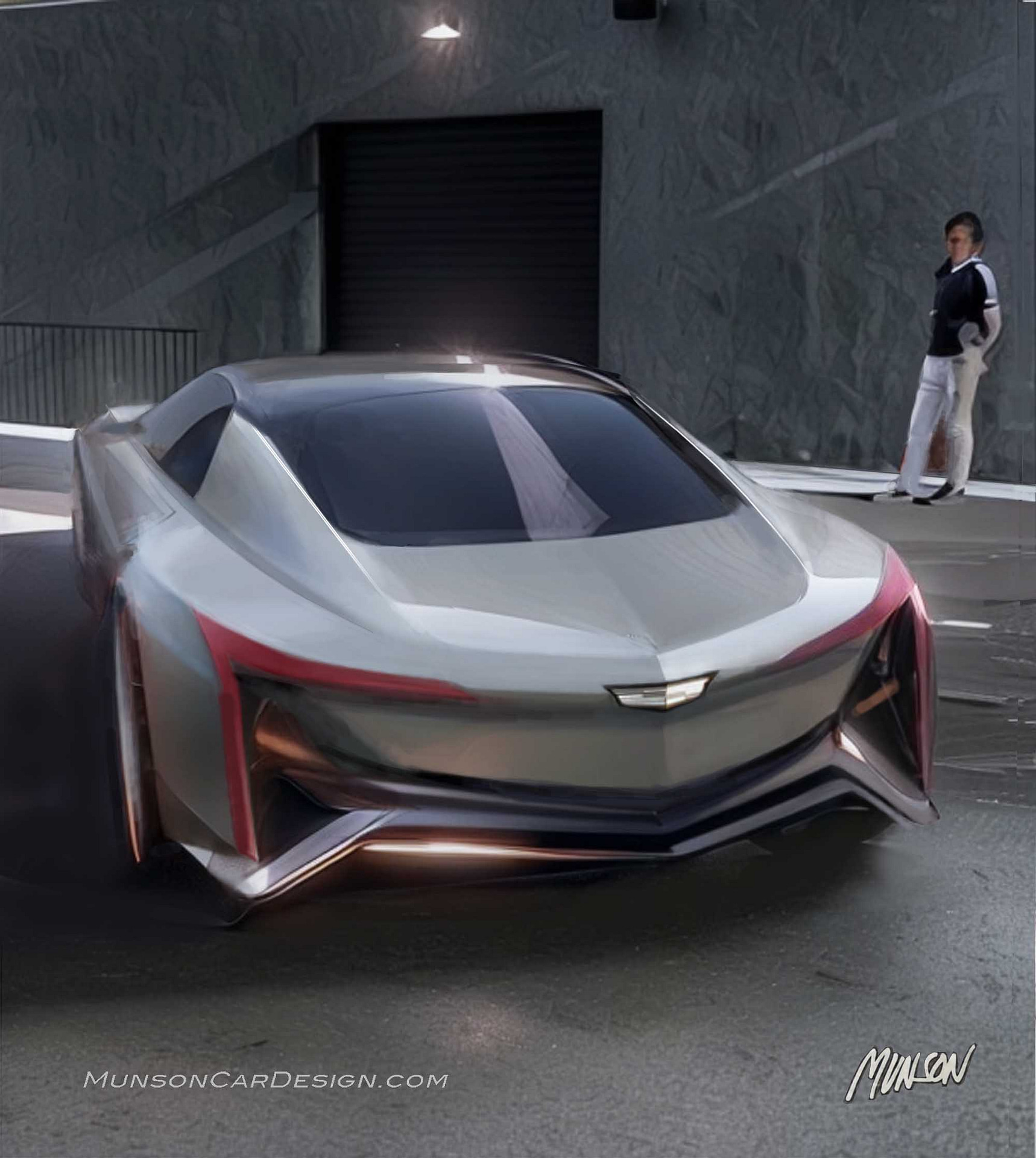 Cadillac Touring Sedan rear 3/4 concept using Photoshop and Vizcom.ai