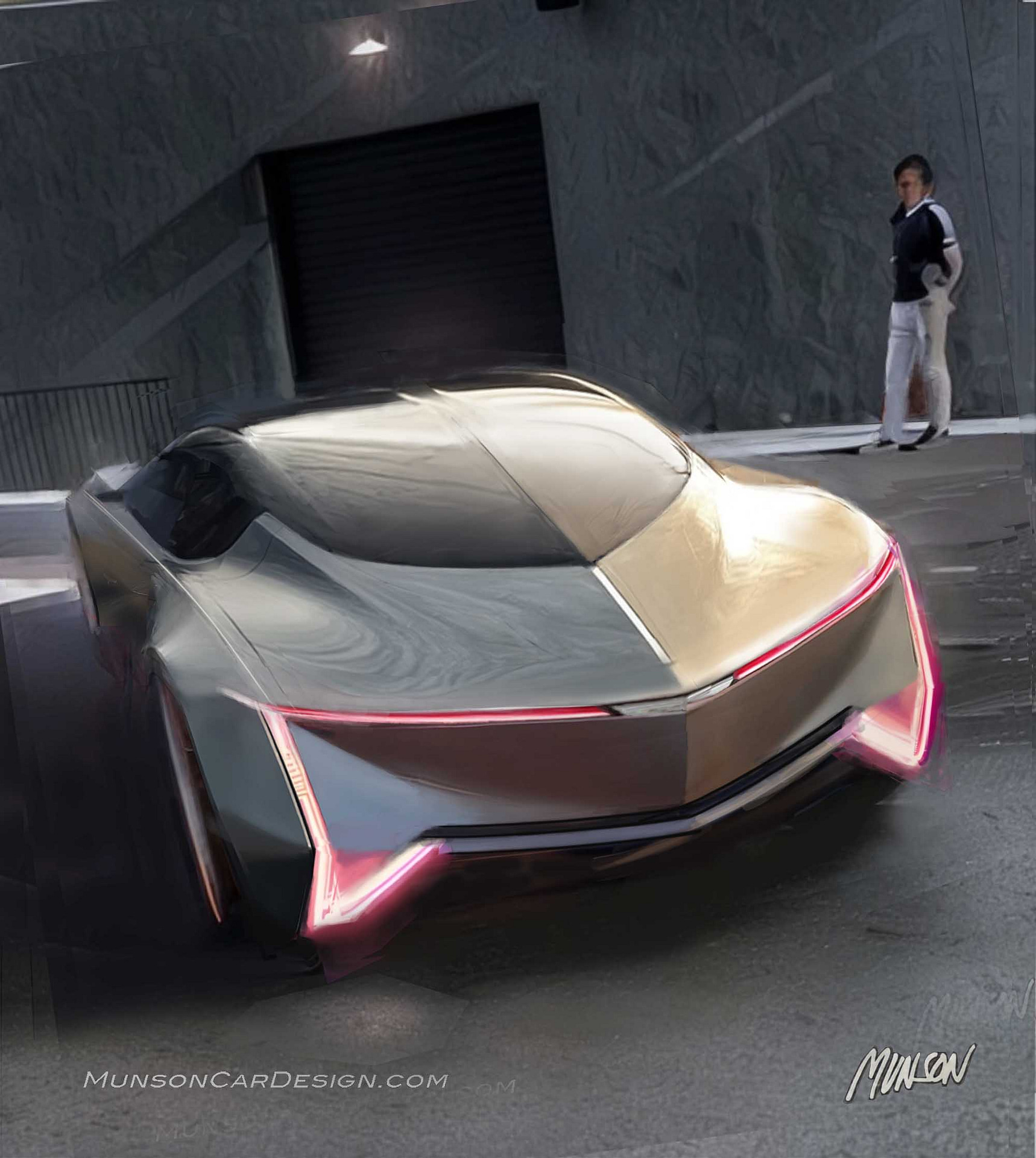 Cadillac Touring Sedan rear 3/4 concept using Photoshop and Vizcom.ai