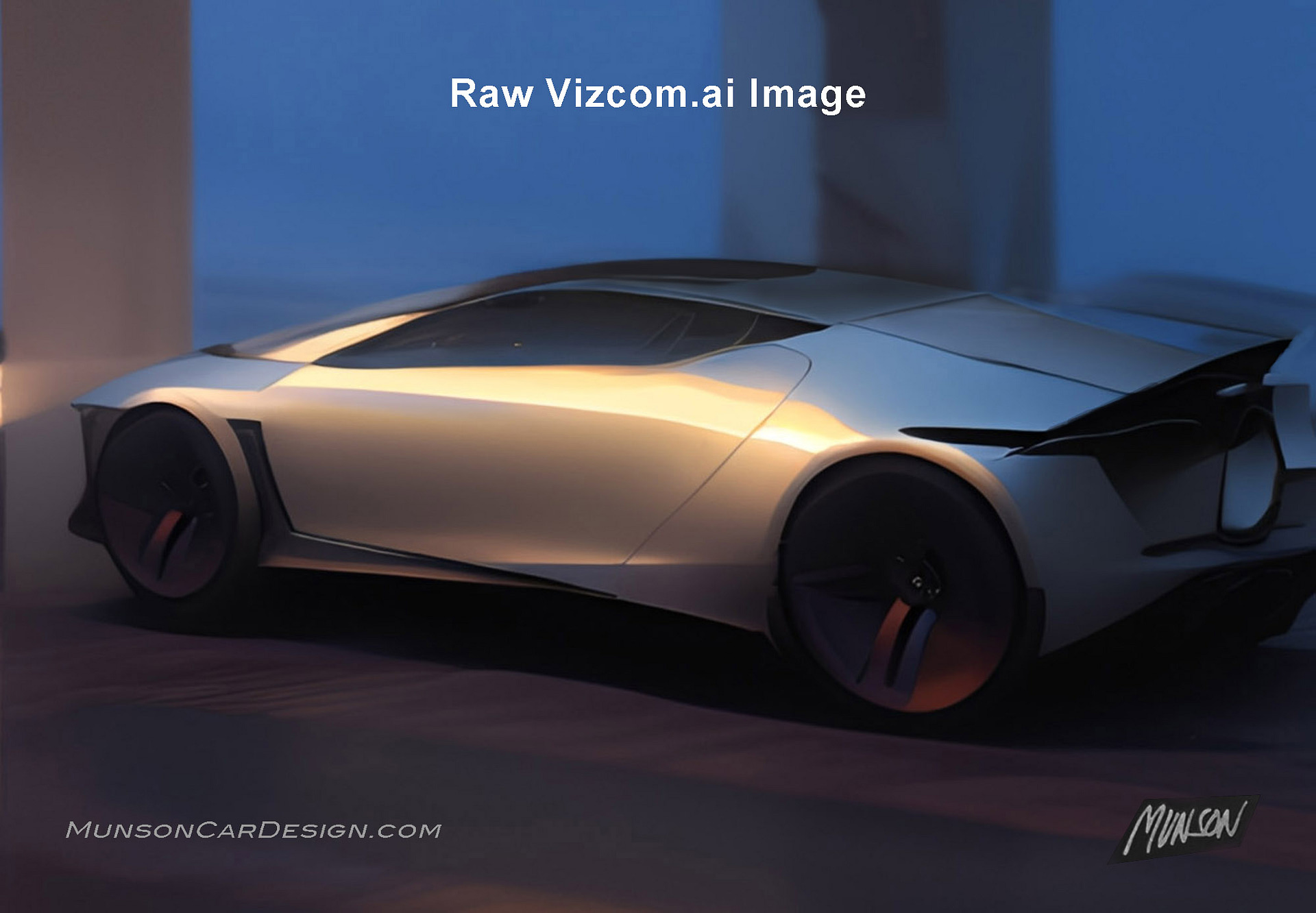 Camaro electric 2+2 coupe concept rear 3/4 using Vizcom.ai