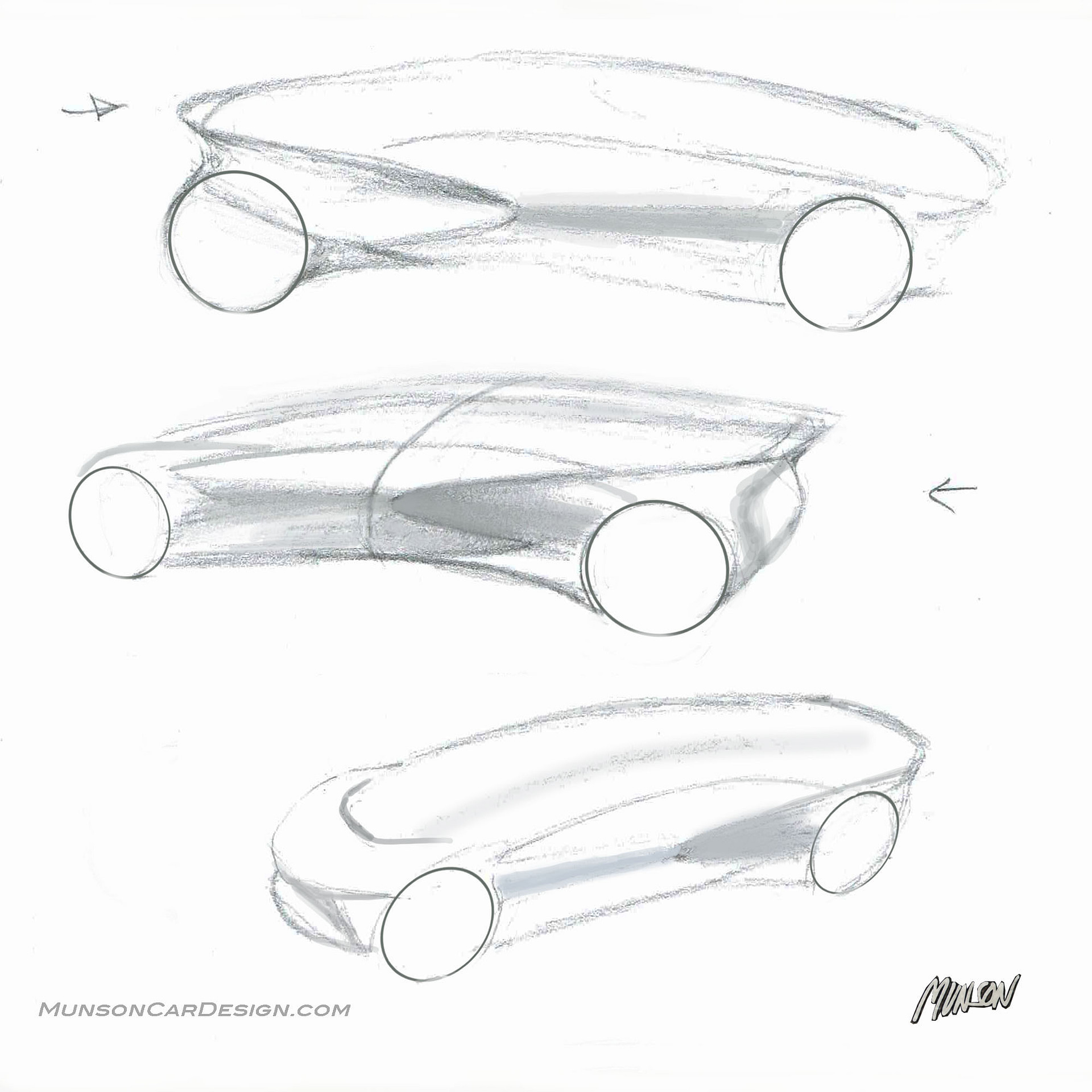 Original pencil sketches of Buick Vision Concept